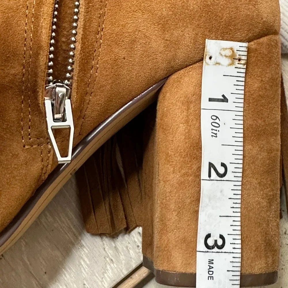 Dolce Vita Fringe Ankle Boots Women 9 Brown Suede Western
